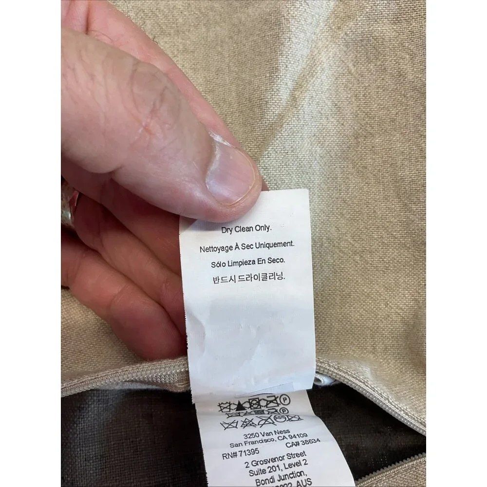 Pottery Barn Pillow Shams‎ Set 2 Tan 22 x 22 Grey/ Tan Neutral Modern Farmhouse